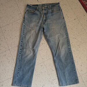 Levi’s 505 Original Riveted Denim Jeans W34 L30 Straight Fit Vintage Wash